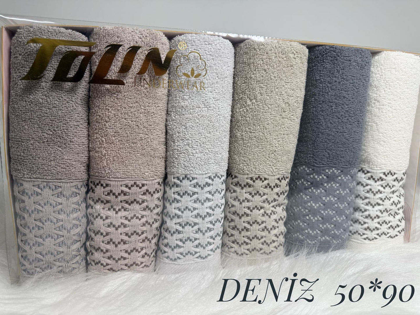 بشكير 6 قطع DENİZ مقاس 50*90 موديل 41022