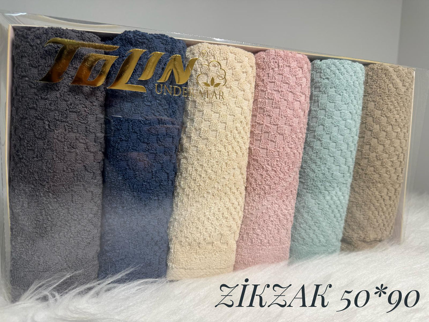 بشكير 6 قطع ZİKZAK مقاس 50*90 موديل 41002