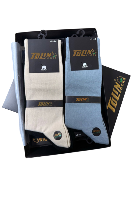 جرابات رجالي ساق طويل قطن - 13100 - ملون