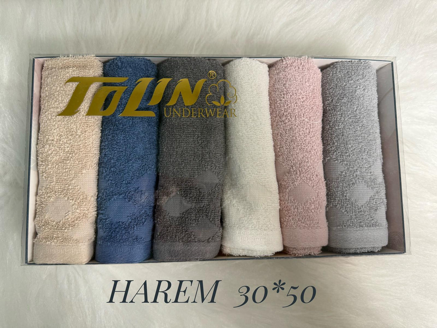 بشكير 6 قطع HAREM مقاس 30*50 موديل 41012