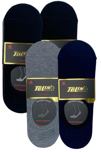 [TOLIN10100.12 RENKLİ STD] Men's No-Show Cotton Socks, 12-pack (COLORED)