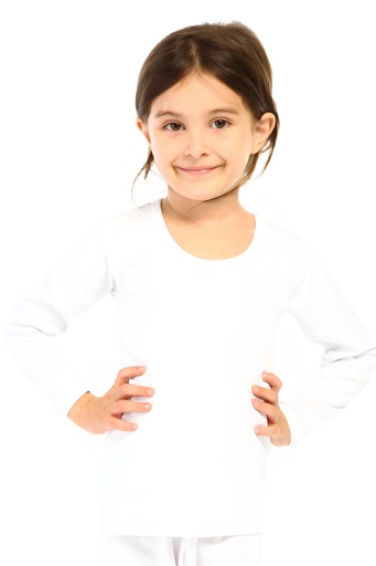 [TOLIN6490 BEYAZ 02 YAŞ] Girl's Long Sleeve Top, Thermal (WHITE, 02 age)